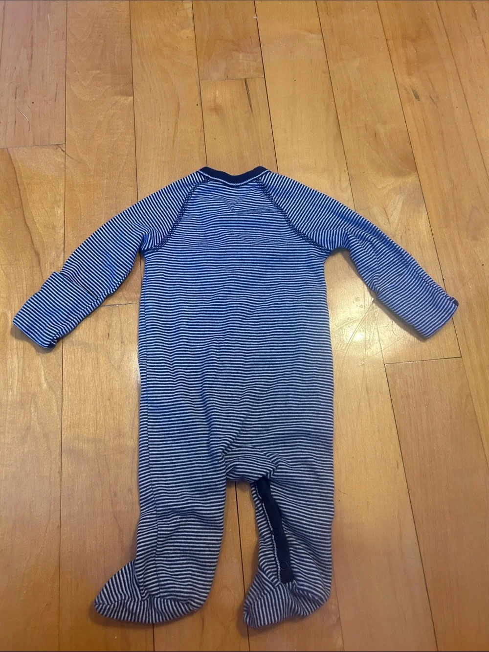 Ralph Lauren Navy and White Striped Baby One-Piece Romper 3m